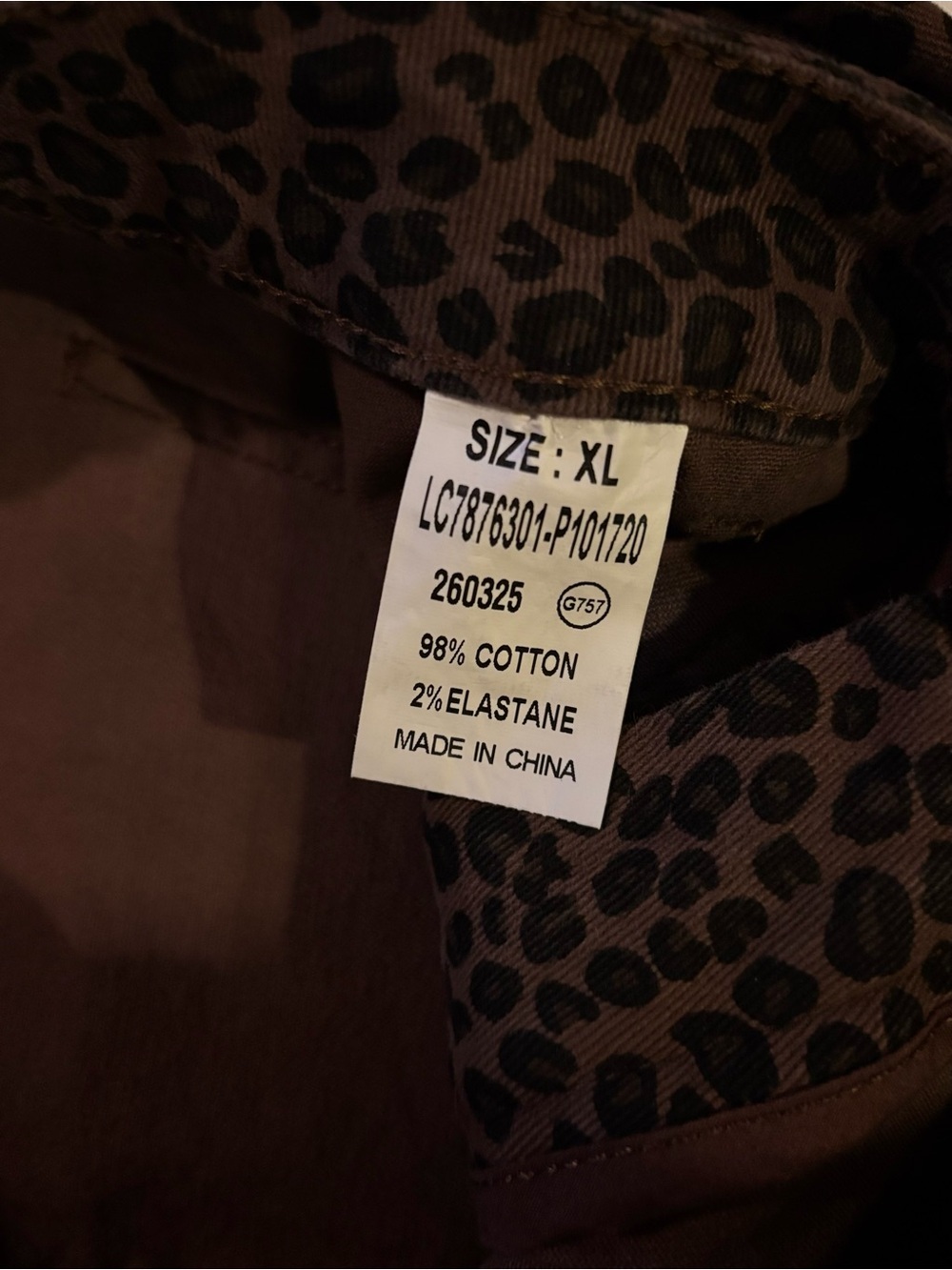 Luvamia Leopard Print Wide Leg Jeans XL High Rise Stretch Animal Print Pants NWT - Picture 7 of 8